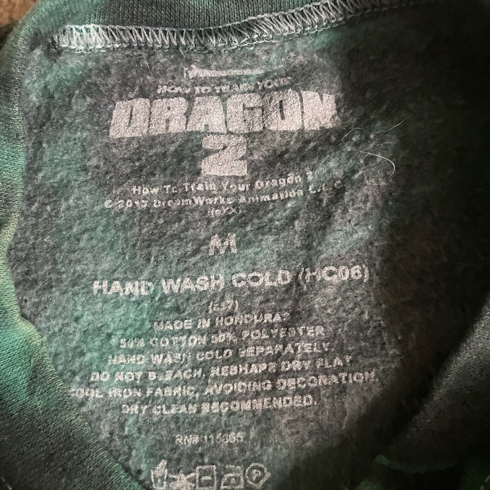 DreamWorks How To Train Your Dragon green tie dye Toothless graphic sweatshirt - Picture 2 of 3